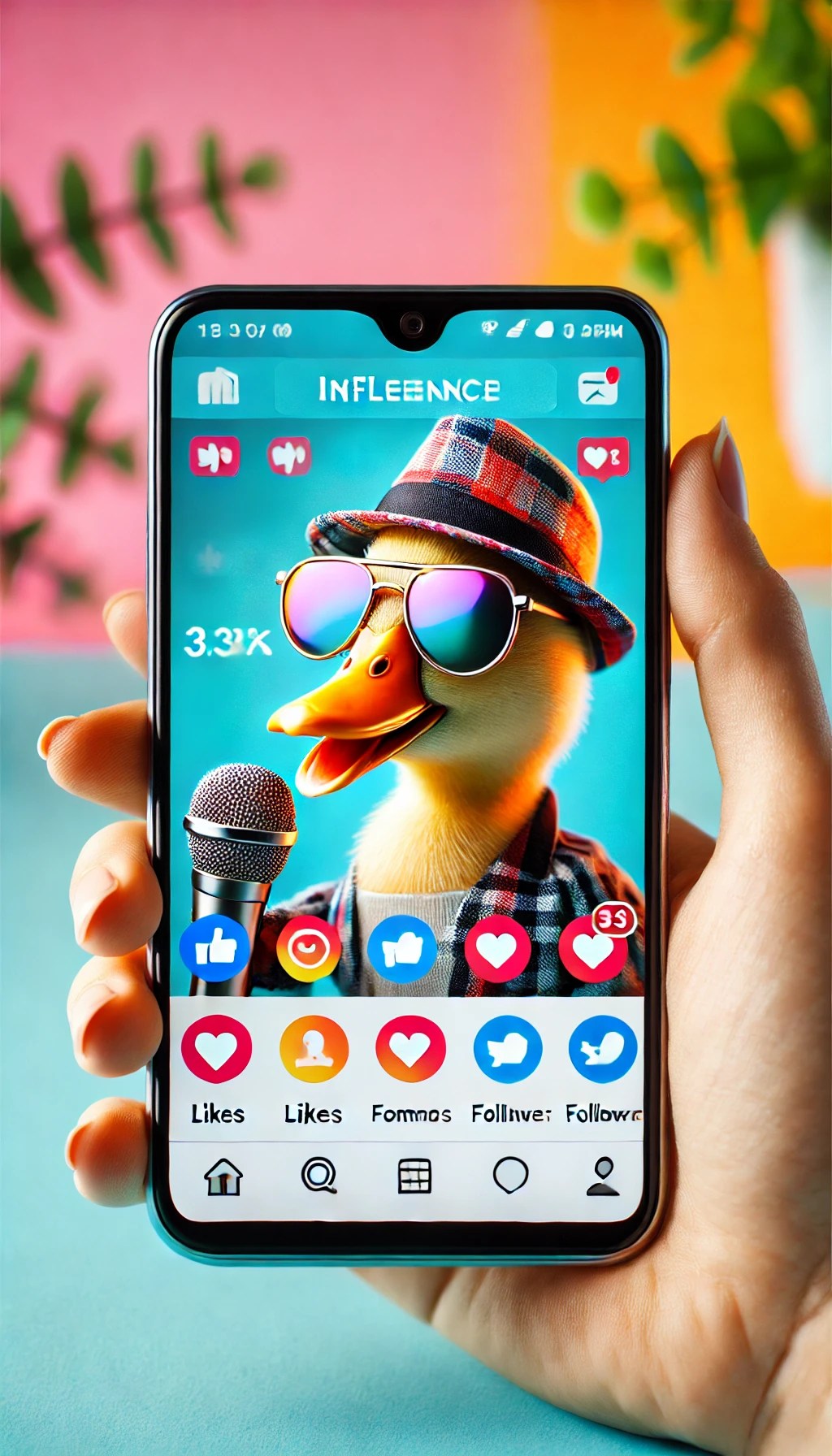 Duck influencer spreading the message
